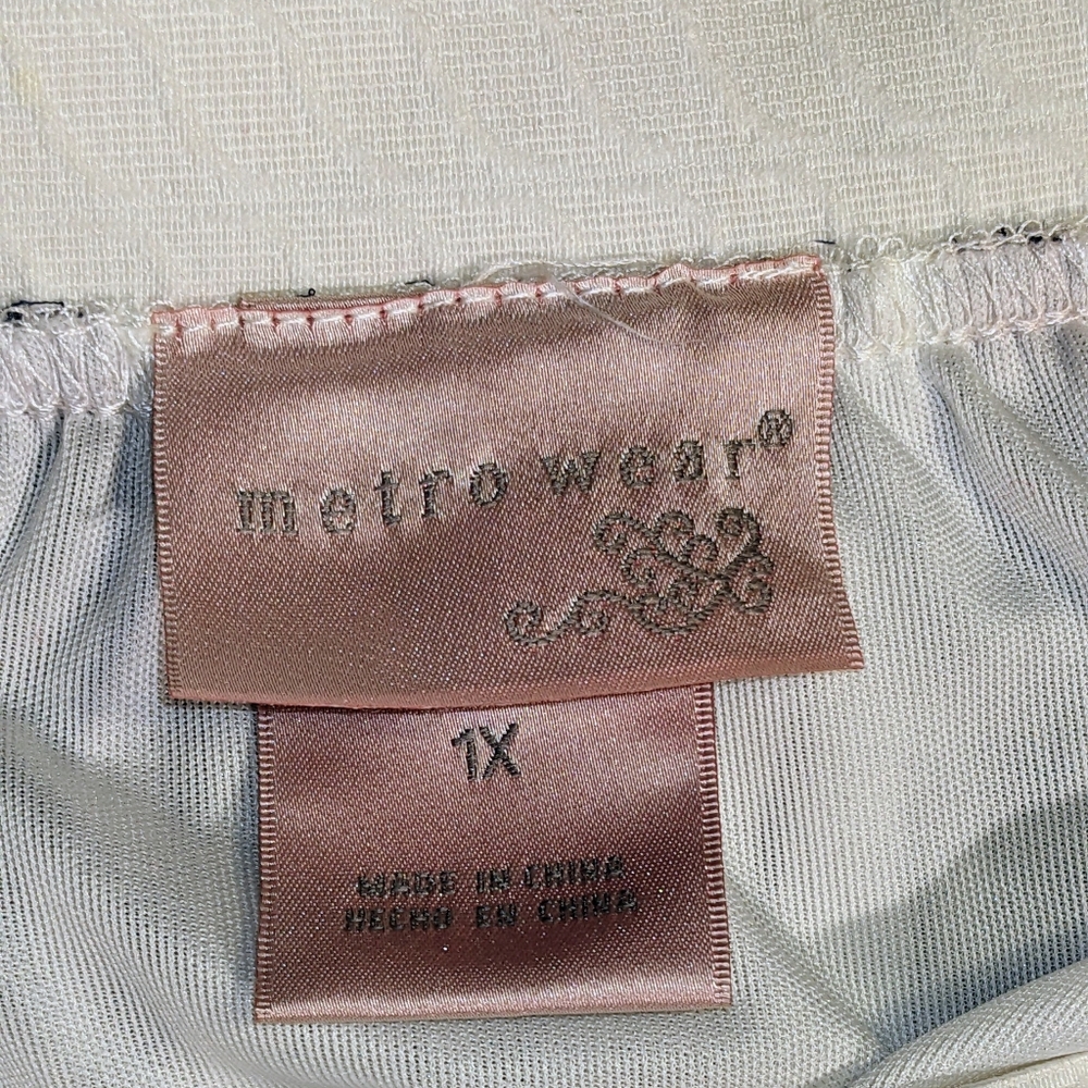 Women's Metro Wear Skirt | Sheer Blue & Creamy White Gathered‎ Stripes | Sz 1X - Picture 8 of 8